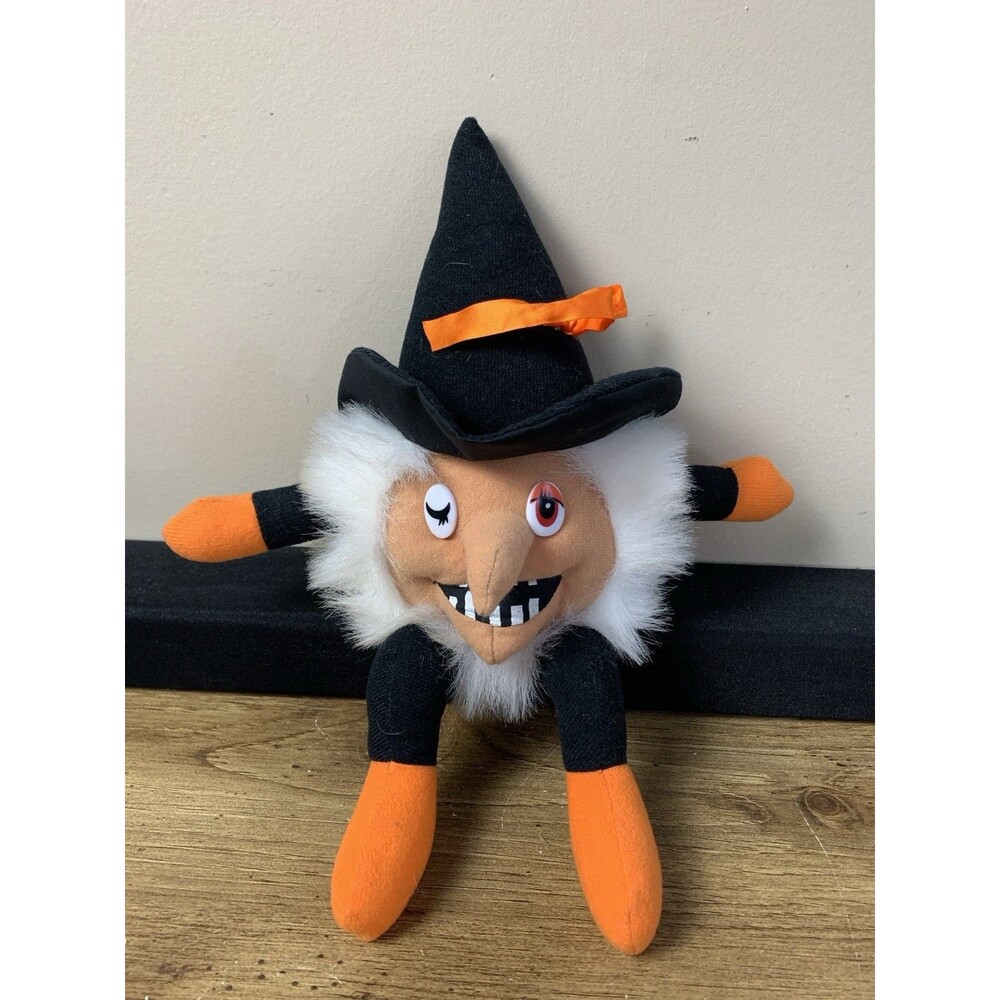 Fiesta 1989 Vintage Halloween 13” Small Witch Plush Shelf Sitter Holiday